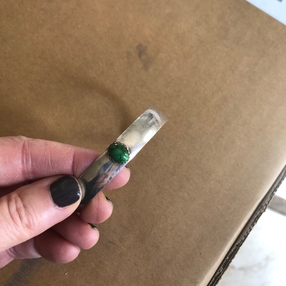 Green Turquoise and sterling silver bracelet - Picture 5 of 5